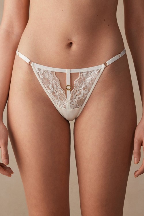 Intimissimi Thongs / G-Strings Online Shop Norge - Fearless Femininity  String Thong Dame Hvite